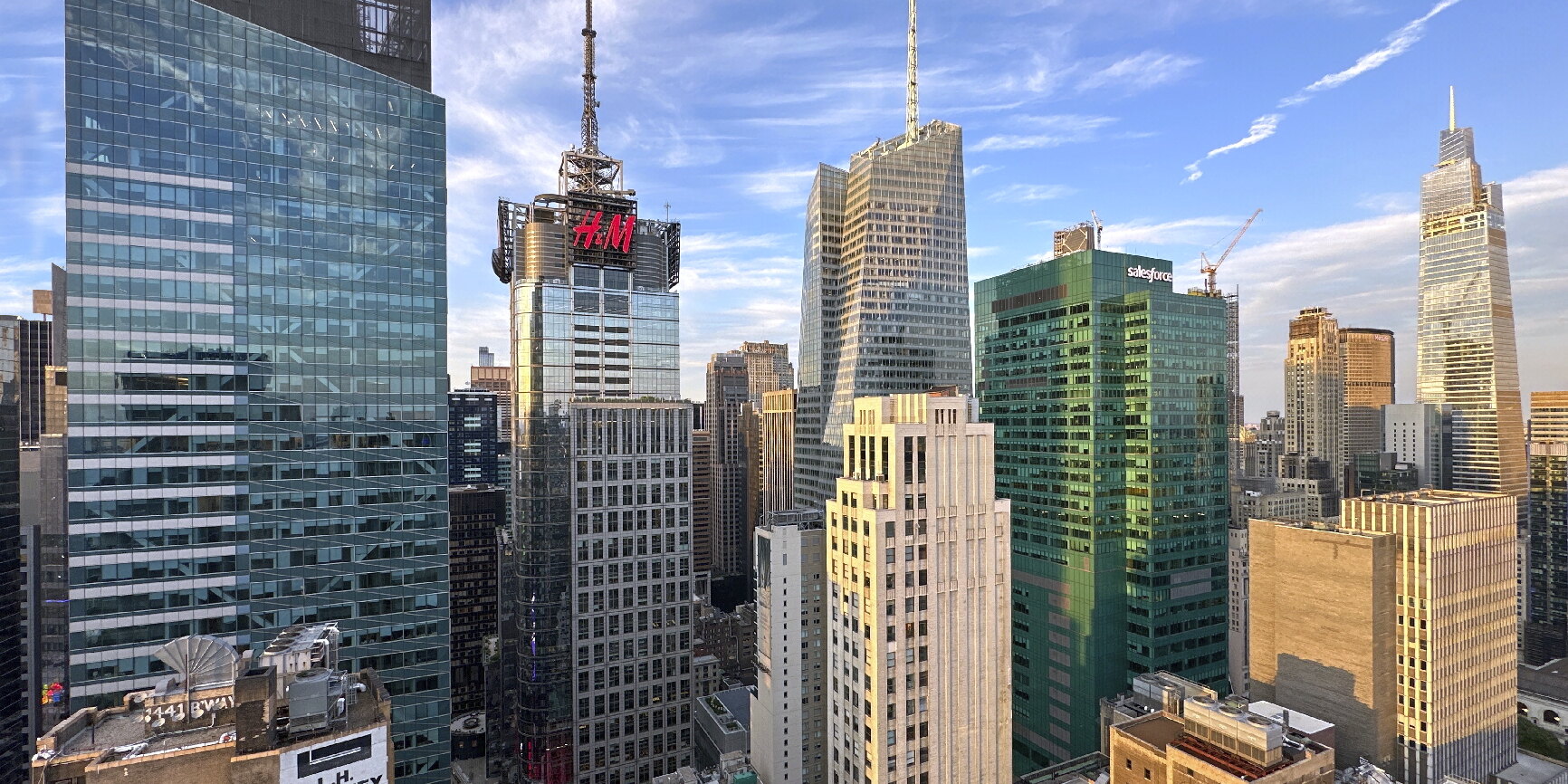 View of skyscrapers from 1411 Broadway